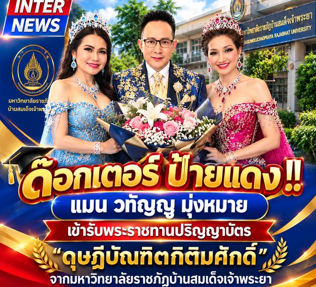 ด๊อกเตอร์ ป้ายแดง !! แมน วทัญญู มุ่งหมาย เข้ารับพระราชทานปริญญาบัตร “ดุษฎีบัณทิตกิติมศักดิ์”จากมหาวิทยาลัยราชภัฎบ้านสมเด็จเจ้าพระยา